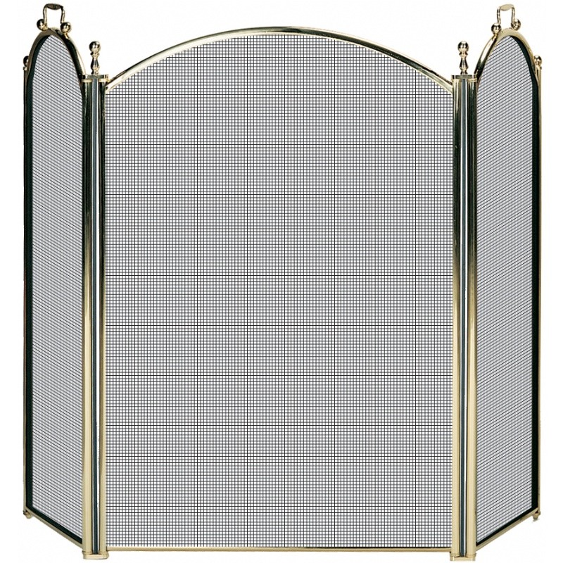 3 Fold Solid Brass Premium Screen : Fire Pits & Fireplaces