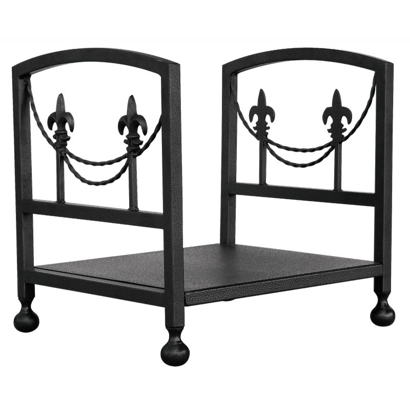 Olde World Iron Fleur-De-Lis Log Rack : Fire Pits & Fireplaces