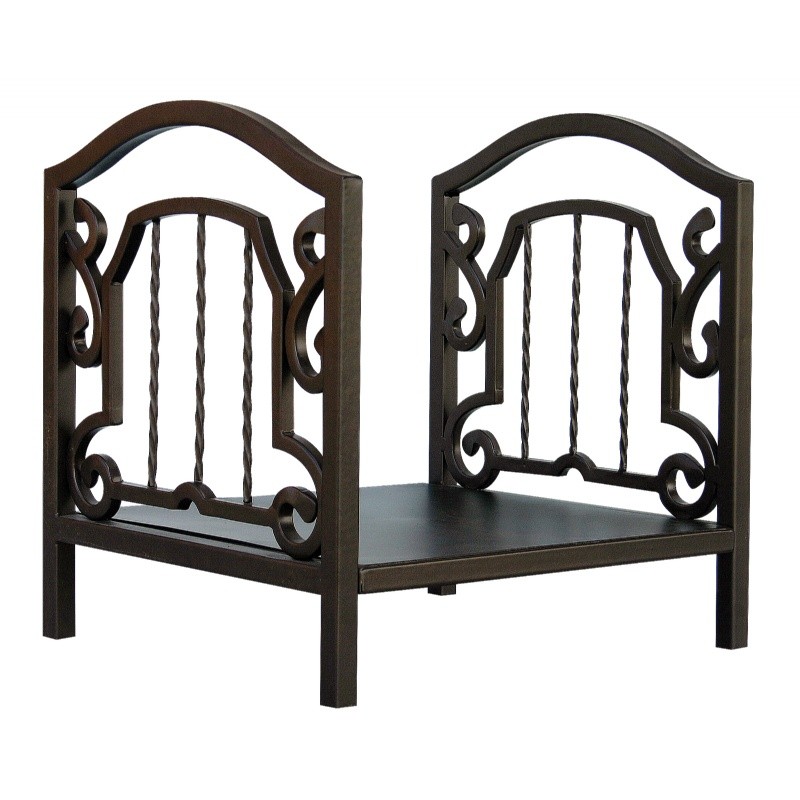Bronze Log Rack With Arched Center : Fire Pits & Fireplaces