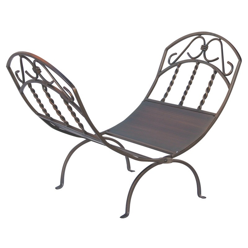 Venetian Bronze Log Rack With Scrolls : Fire Pits & Fireplaces