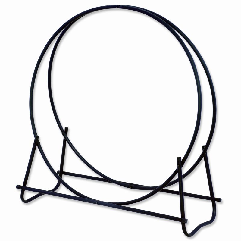 Home & Garden: Fire Pits & Fireplaces: Wrought Iron Black Log Rack Hoop 40 inch