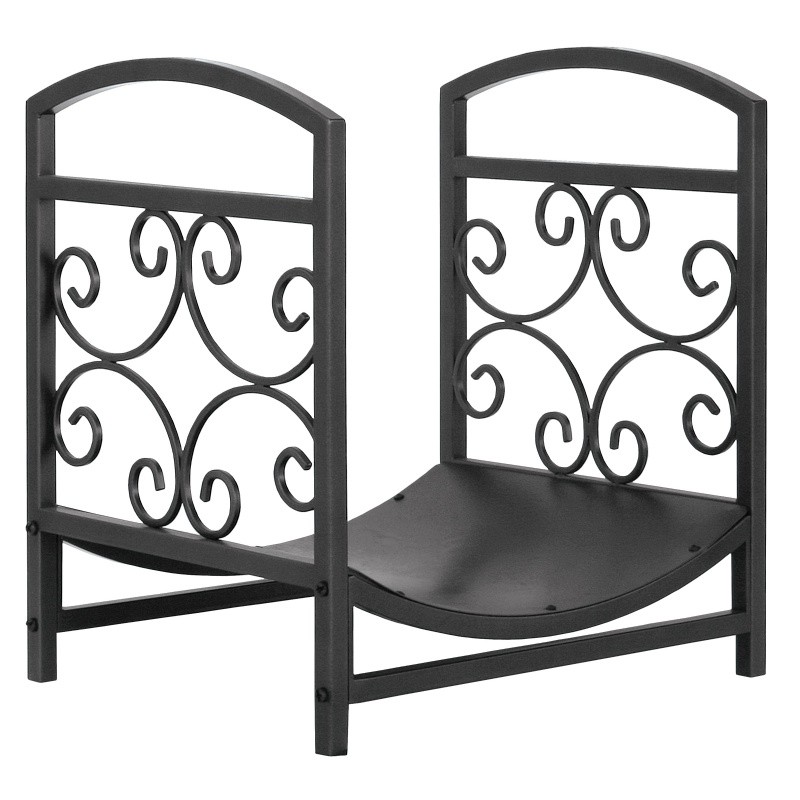 Graphite Finish Log Holder With Scrollwork : Fire Pits & Fireplaces
