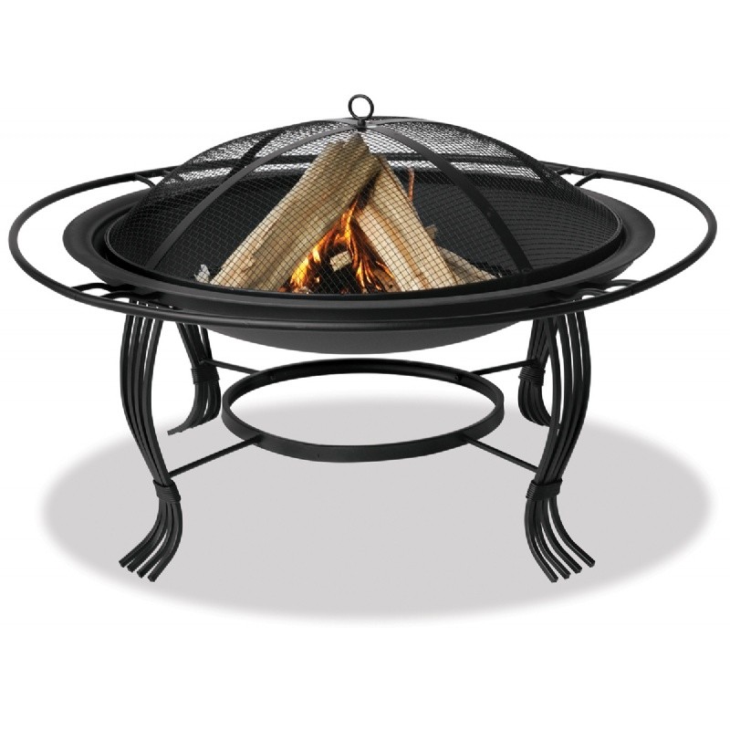 Black Wrought Iron Fire Pit 30 Inch : Fire Pits & Fireplaces