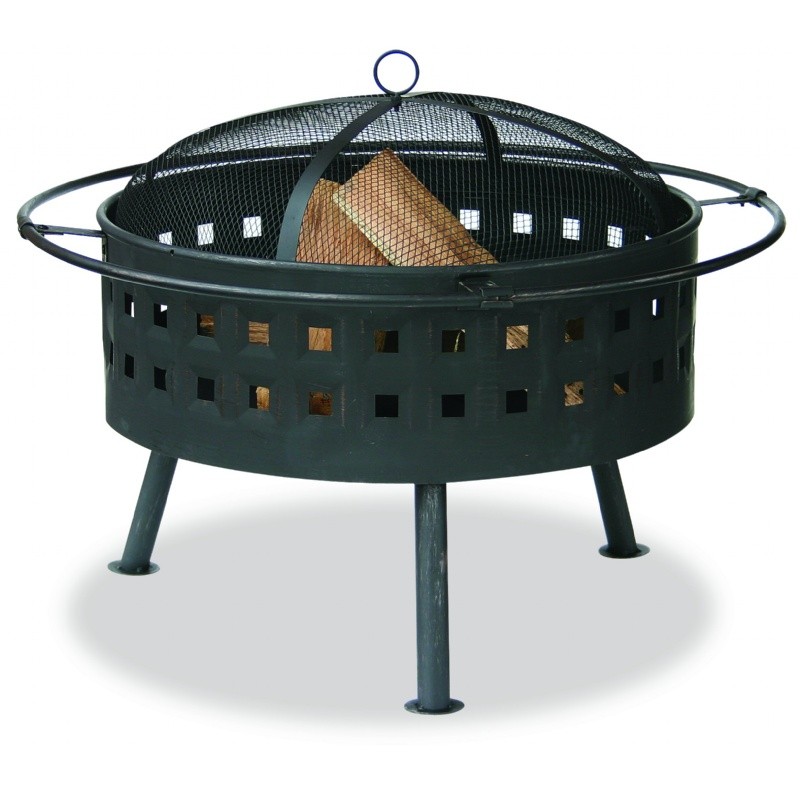 Aged Bronze Fire Pit with Lattice Design 32 inch : Fire Pits & Fireplaces