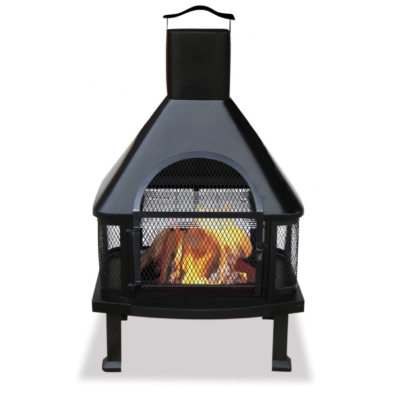 Black Modern Chimenea Fireplace : Fire Pits & Fireplaces