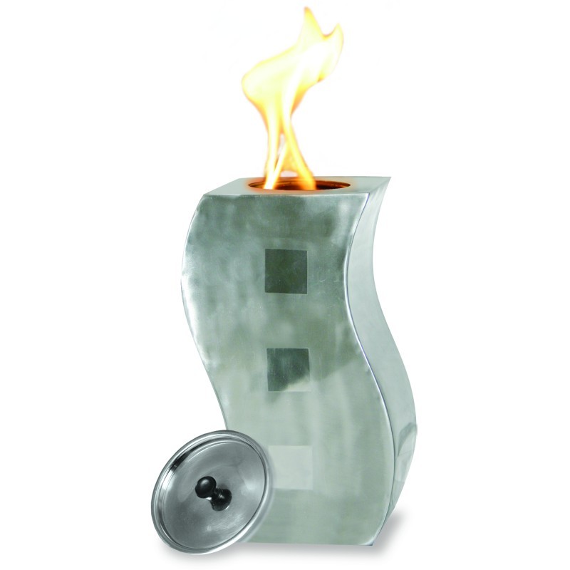 Wave Tower Gel Burner Brushed Nickel Wave Tower Gel Burner Brushed Nickel