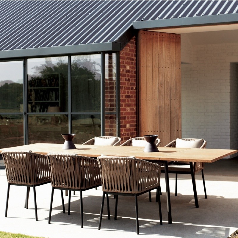 Outdoor Furniture: Kettal: Bitta Braided Modern Outdoor Dining Set 7 Piece