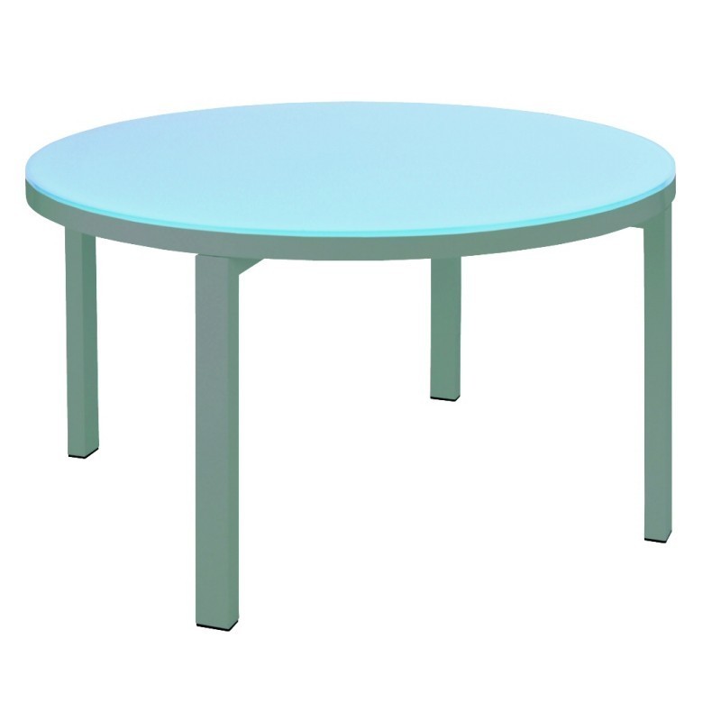 Outdoor Furniture: Kettal: Kore Collection: Kore Round Table w/ Glass Top