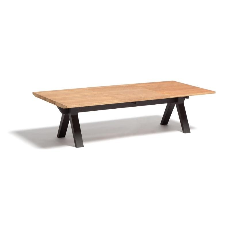 Vieques Modern Outdoor Coffee Table 55 inch with Teak Top : Coffee Tables