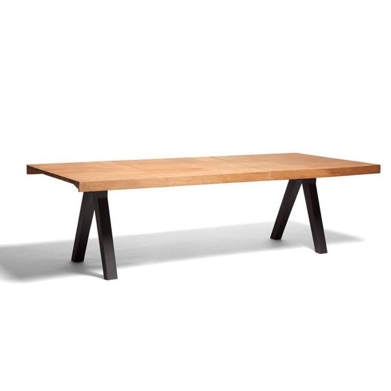 Outdoor Furniture: Kettal: Vieques Collection: Vieques Rectangle Modern Outdoor Dining Table 63 inch with Teak Top
