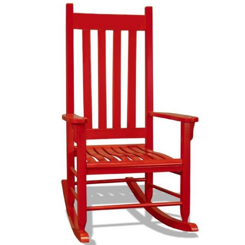 Traditional Wood Rocking Chair Red