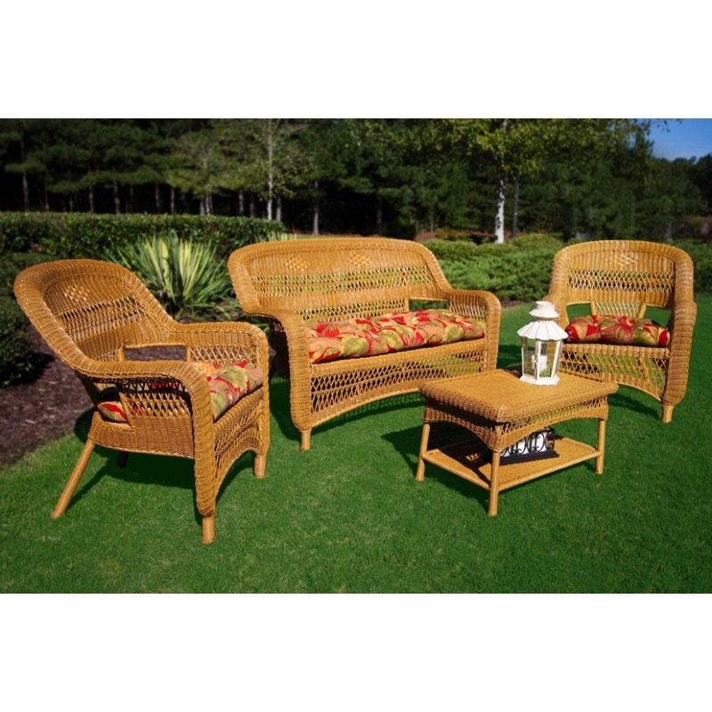 Outdoor Furniture: Outdoor Deep Seating Sets: Portside Amber 4-Piece Garden Seating Set