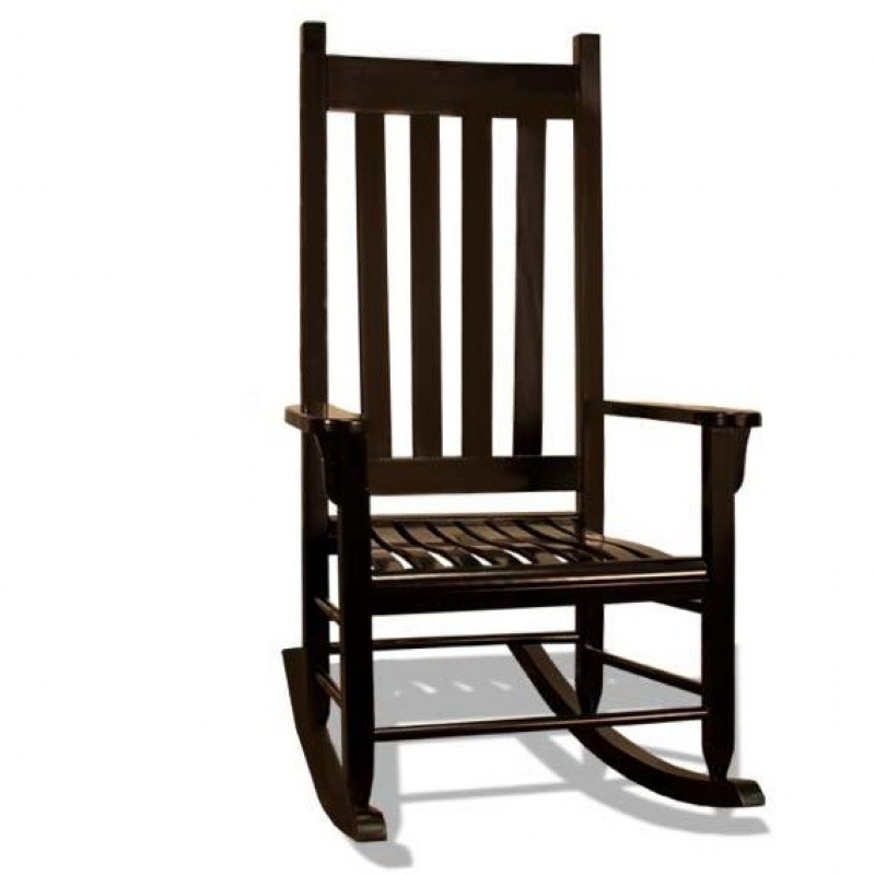 Outdoor Furniture: Tortuga: Tortuga Collection: Traditional Wood Rocking Chair Black