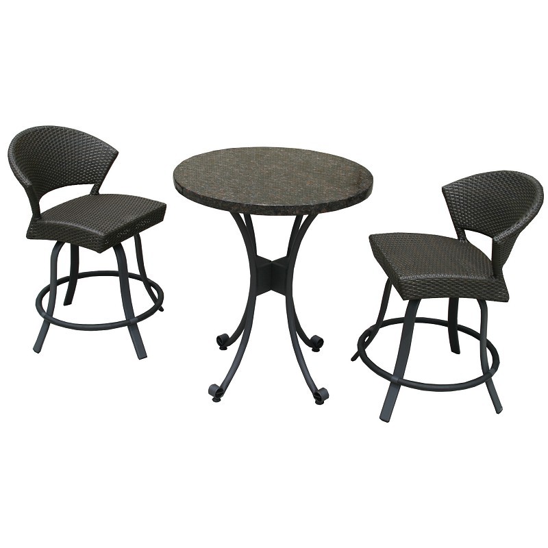 Highlites 3 Piece Bar High Outdoor Bistro Set : Bistro Seating Sets