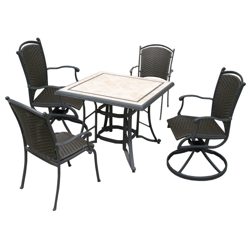 Tuscan 5 Piece Outdoor Dining Set with Rockers