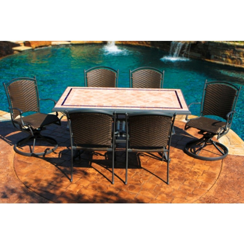 Tuscan 7 Piece Outdoor Dining Set with 2 Rockers