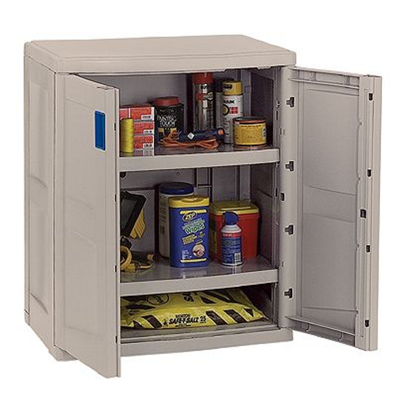 Utility Storage Cabinet with 2 Shelves Taupe - Blue