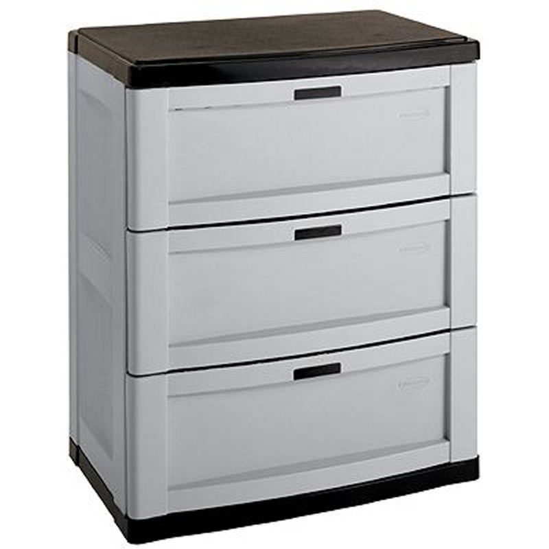 Three Drawer Cabinet Gray - Black alternative photo #0