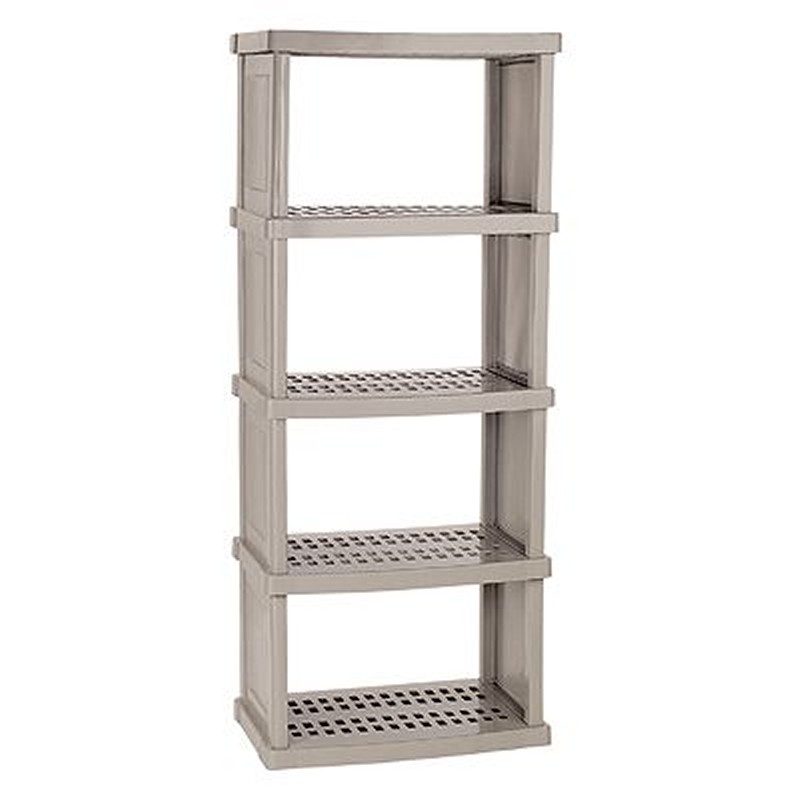 PVC Storage Unit Five Shelf Taupe alternative photo #0