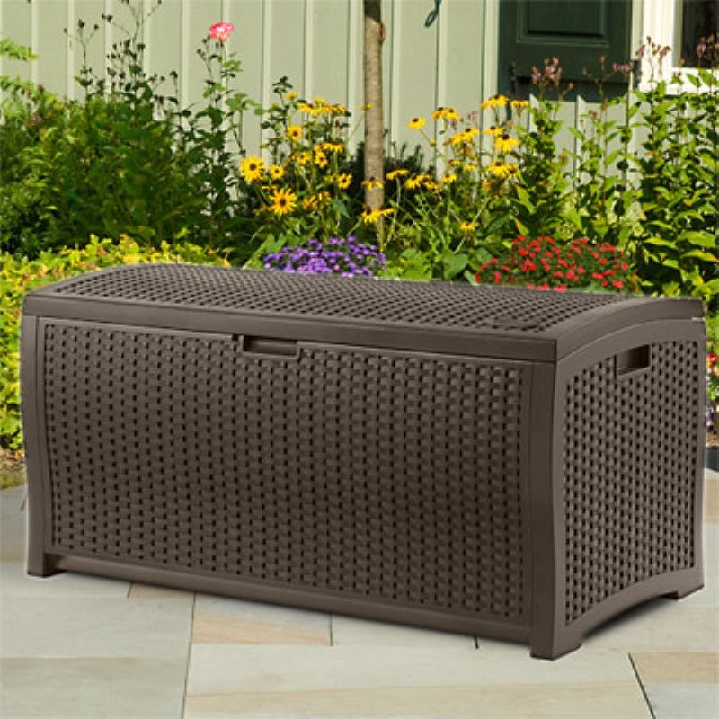 What's hot on home & garden products: Outdoor Storage Boxes: Outdoor Resin Wicker Storage Box 73 Gallons