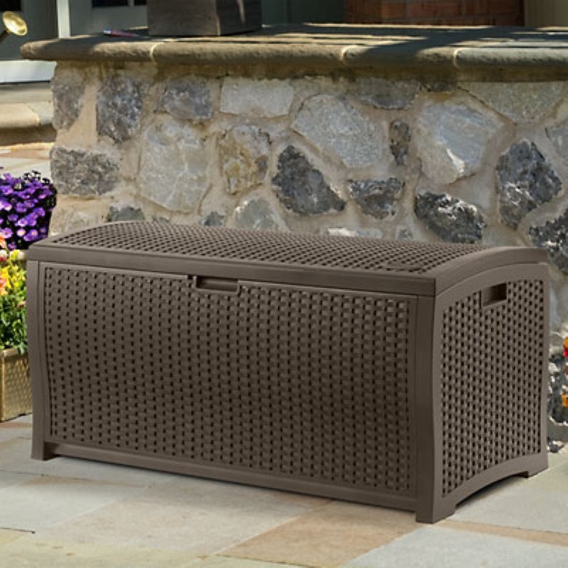 Home & Garden Bestsellers: Outdoor Storage Boxes: Outdoor Resin Wicker Storage Box 99 Gallons
