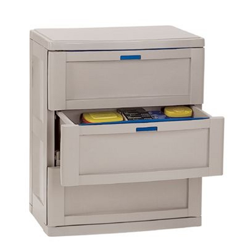 Home & Garden: Storage Cabinets: Three Drawer Cabinet Taupe - Blue
