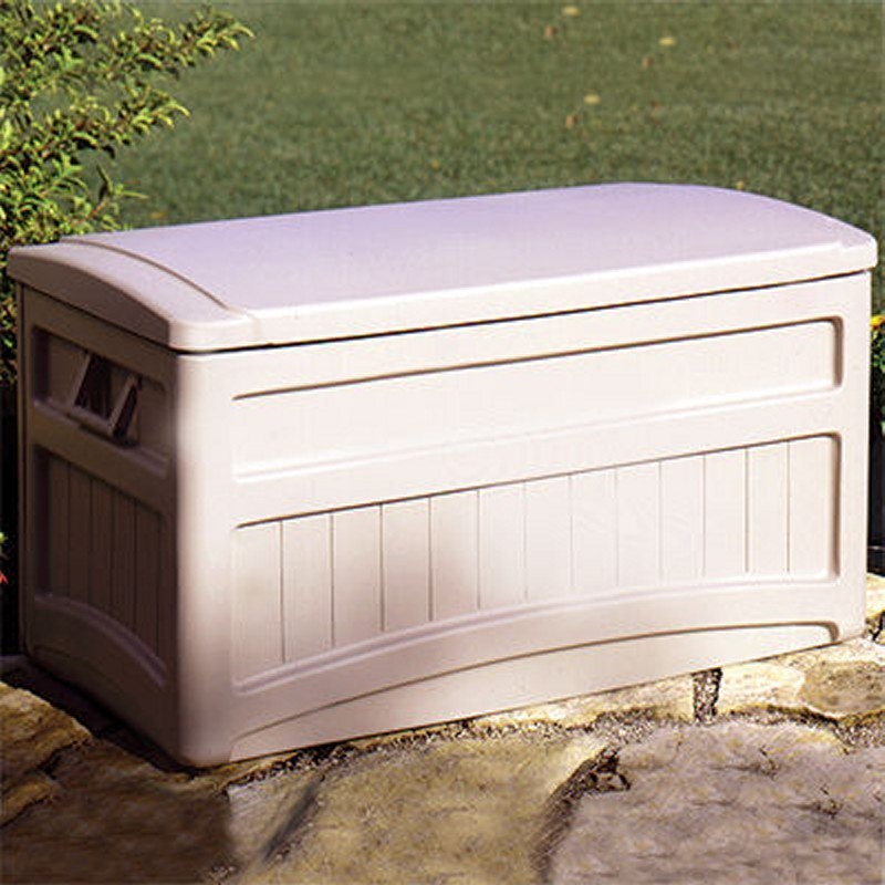Home & Garden: Outdoor Storage Boxes: Outdoor Storage Deck Box 73 Gallons w/ wheels