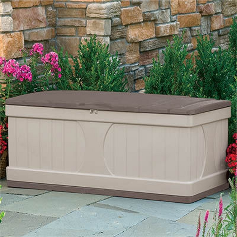 Home & Garden: Outdoor Storage Boxes: Outdoor Storage Box 99 Gallons w/Bronze Lid