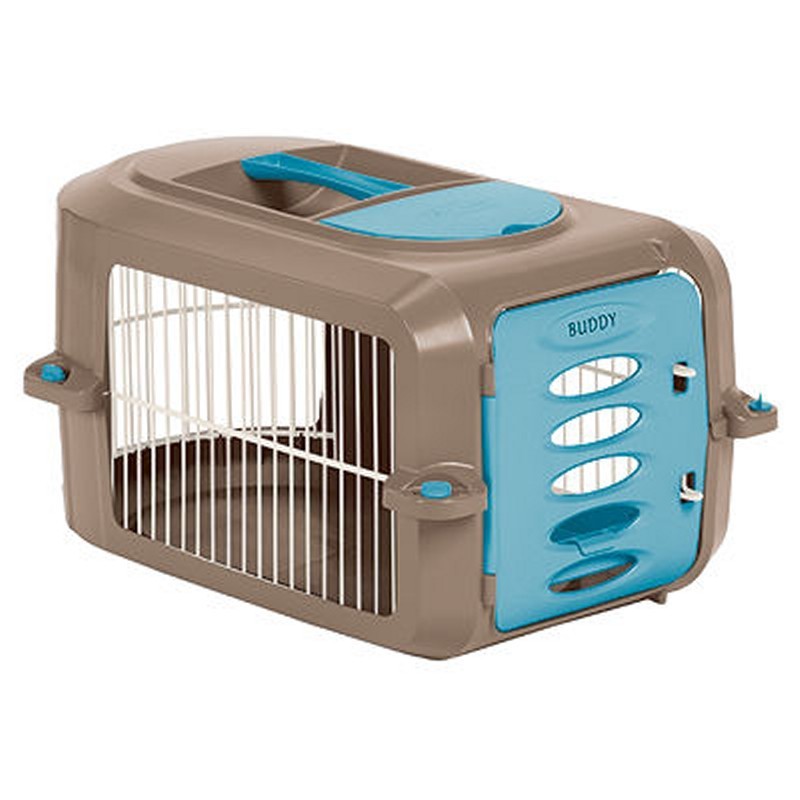 Pets: Pet Carriers: Pet Carrier 23 inch Brown Blue