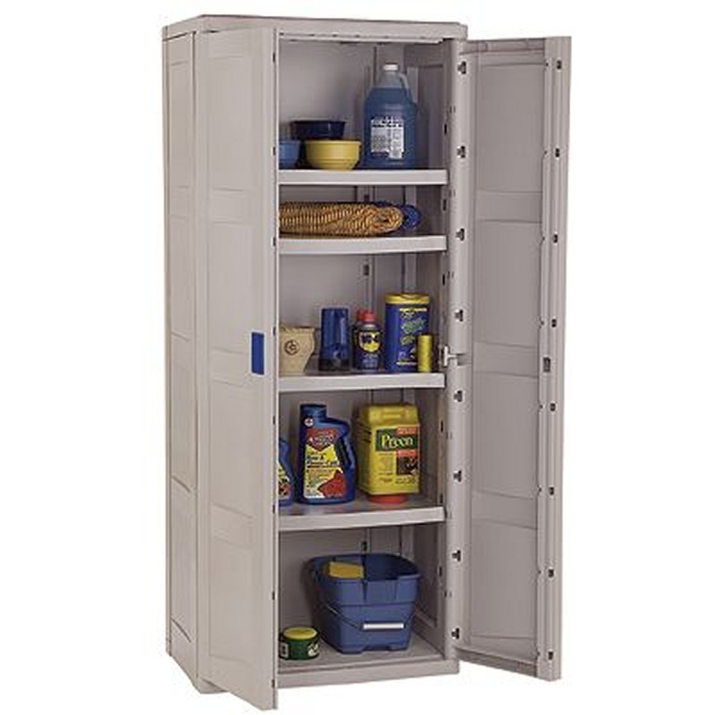 Utility Cabinet with 4 Shelves Taupe - Blue Utility Cabinet with 4 Shelves Taupe - Blue