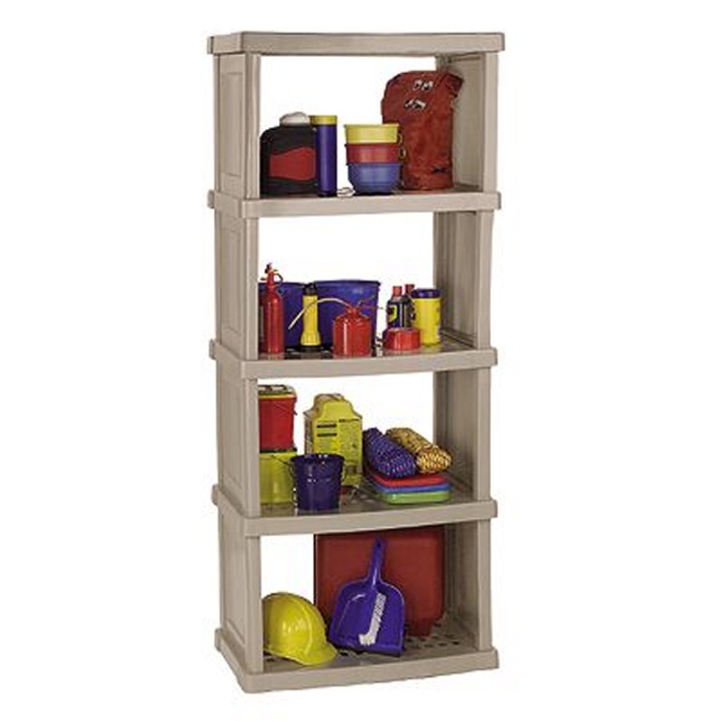 PVC Storage Unit Five Shelf Taupe PVC Storage Unit Five Shelf Taupe