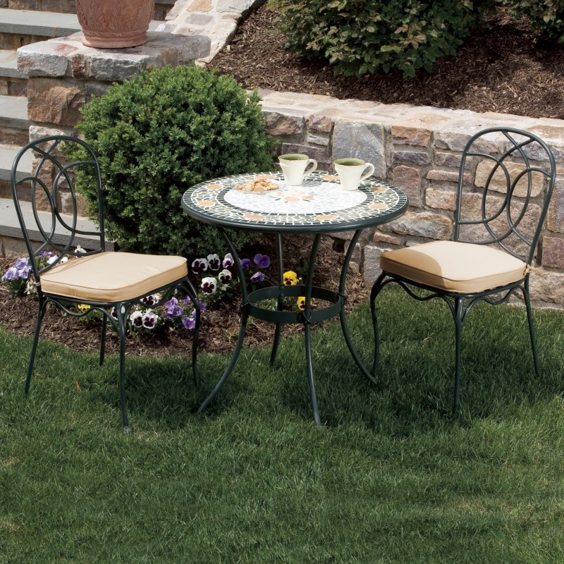 Wrought Iron Bistro Set 3-Pcs - Limone