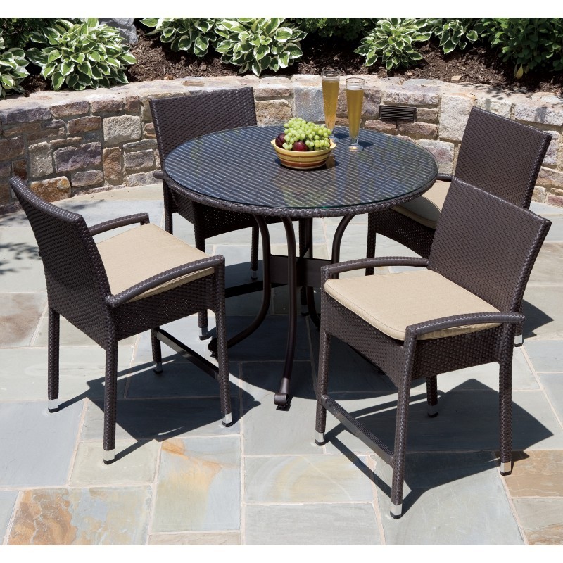 Vento Outdoor Wicker High Dining Group 5-Piece