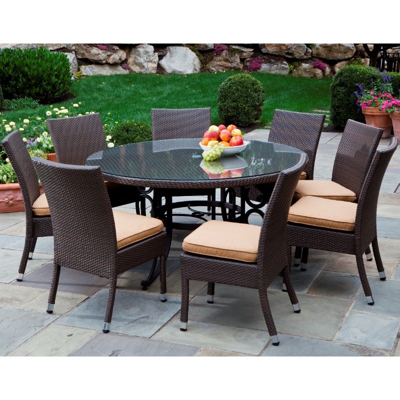 Outdoor Furniture: Alfresco: Vento Outdoor Wicker Round Dining Group 9-Piece