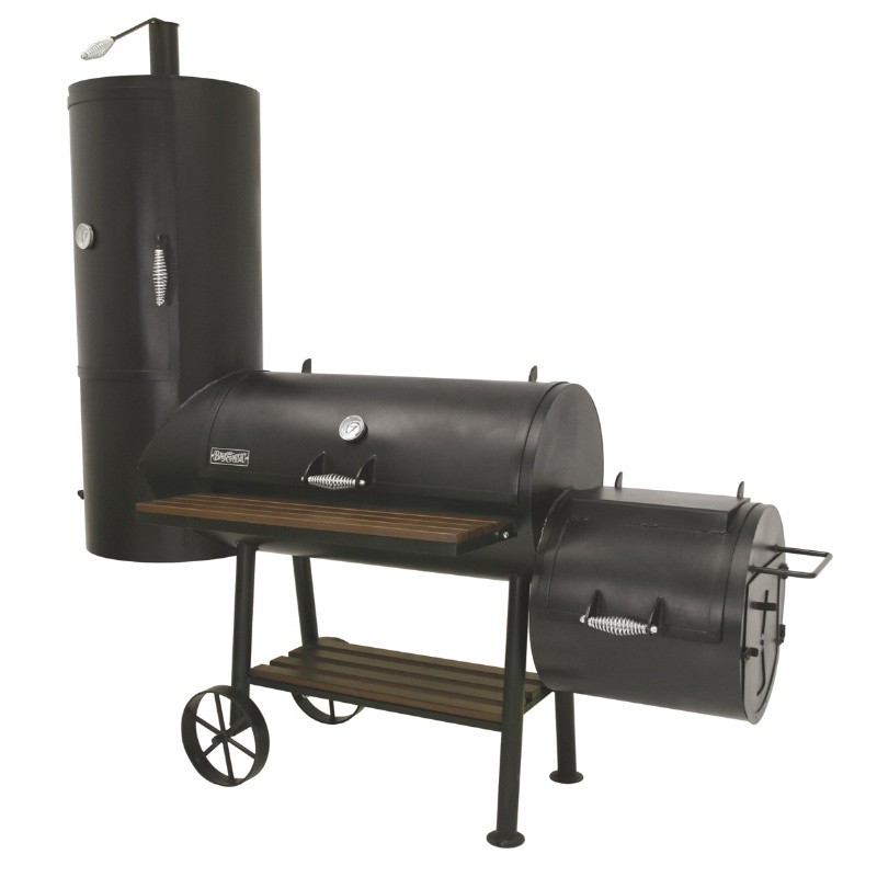Black Steel Charcoal Smoker Grill 36 x18 with Fire Box and Vertical Smoker