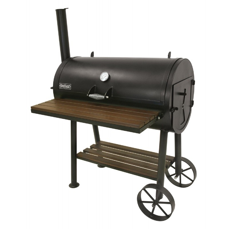 Black Steel Charcoal Smoker Grill 36 x18