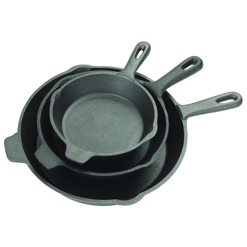 Cast Iron 3-piece Skillet Set