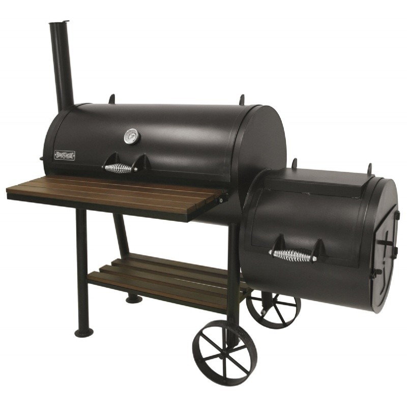 Home & Garden: Barbecue Grills: Black Steel Charcoal Smoker Grill 36 x18 with Fire Box