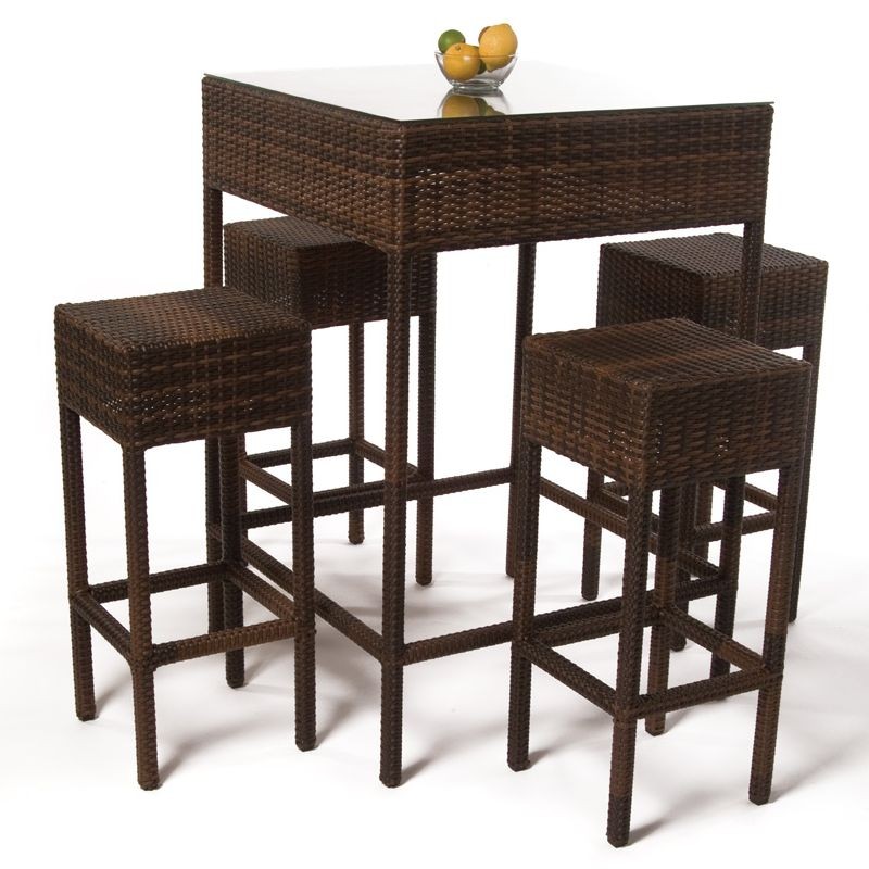 Roma Patio Wicker Bar Group 5-Piece