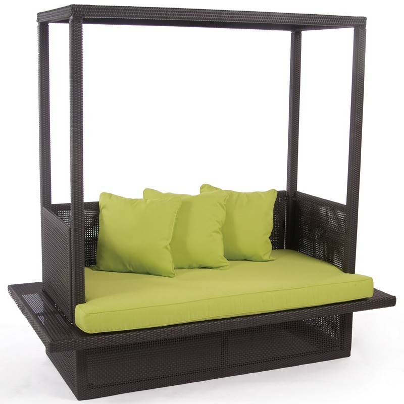 Outdoor Furniture: Chaise Lounges: Rivera Patio Wicker Day Bed