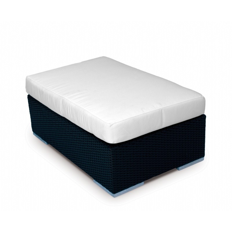 Tangier Outdoor Wicker Sectional Rectangle Ottoman Unit : Footstools