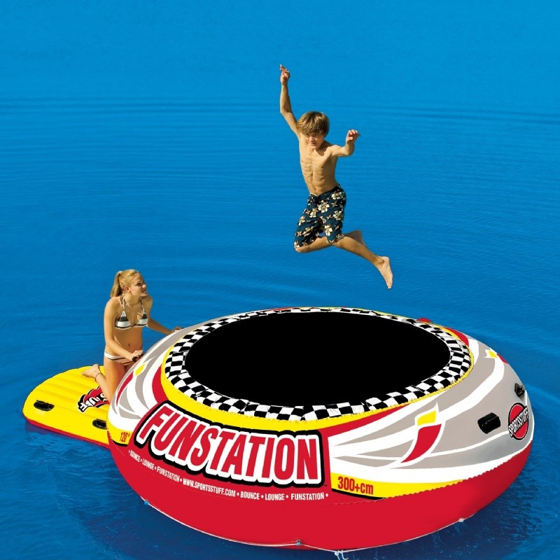 Pool & Beach: Water Trampolines: Funstation 10 Foot Jumper Island Lake Bouncer
