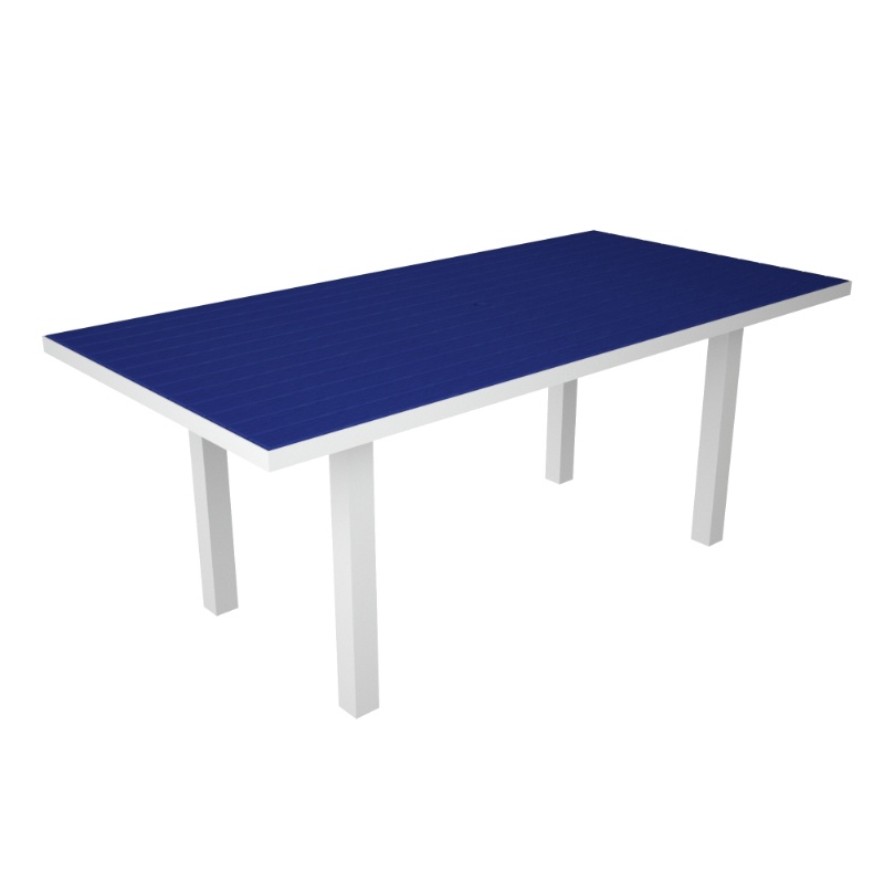 Euro Aluminum Rectangle Outdoor Dining Set with White Frame 7 Piece alternative photo