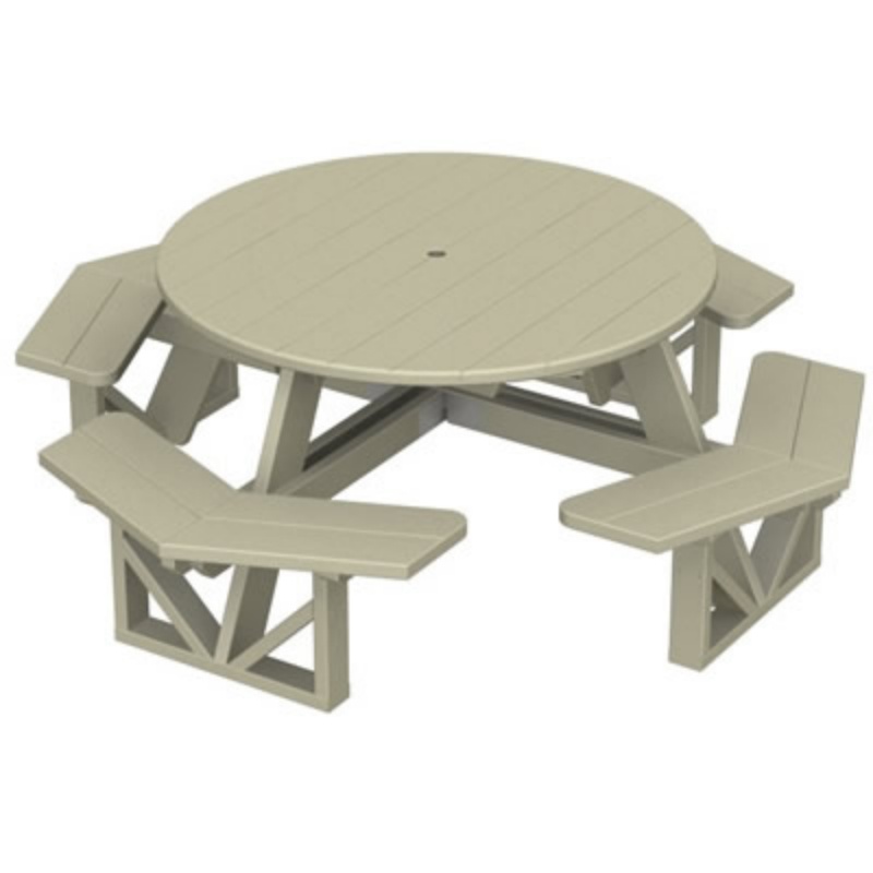 Plastic Wood Park Picnic Table and Bench Set Octagon alternative photo #4