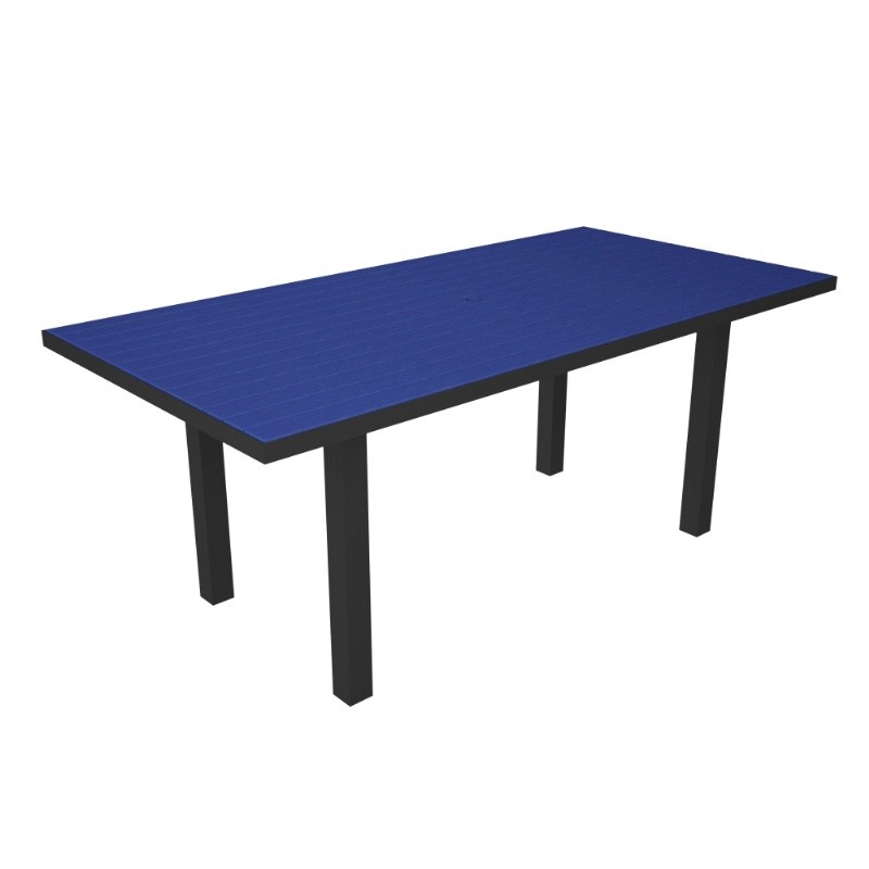 Aluminum Outdoor Tables on Euro Aluminum Rectangle Outdoor Dining Table With Black Frame 36x72 Pw