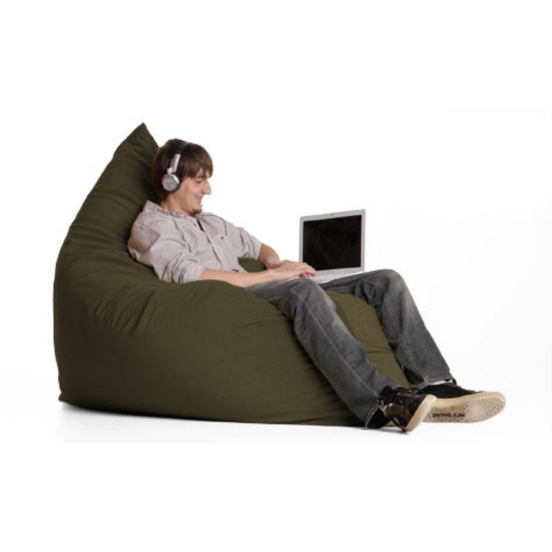 Furniture: Bean Bag Chairs: Jaxx Pillow Sac Bean Bag Chair Crease Olive
