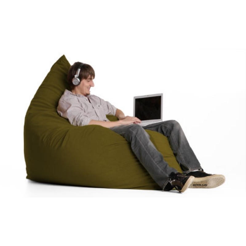 Furniture: Bean Bag Chairs: Jaxx Pillow Sac Bean Bag Chair Microsuede Olive Green
