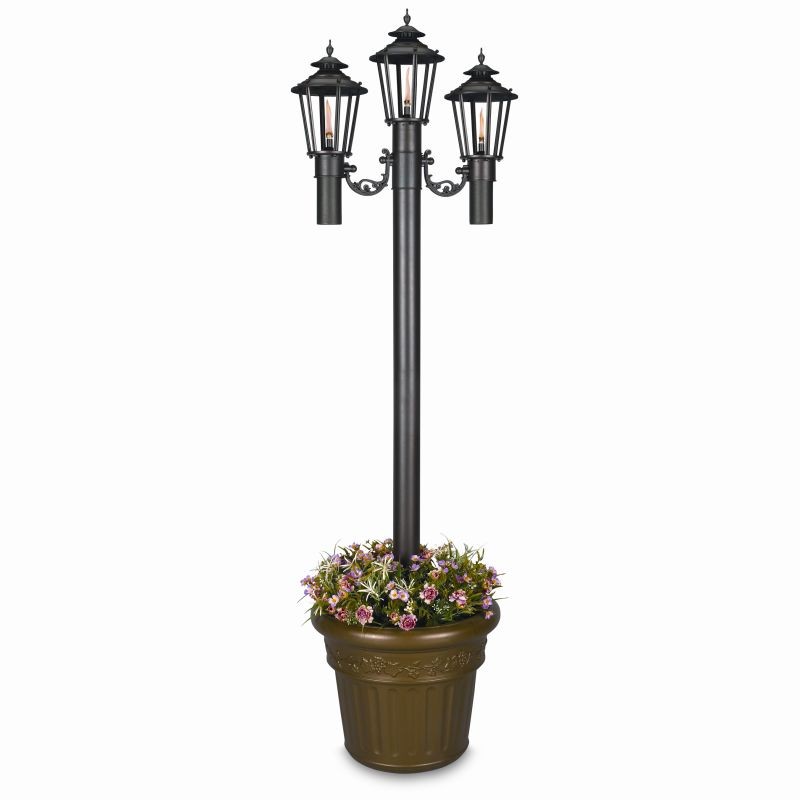 Williamsburg Citronella Flame Torch Planter Triple Black