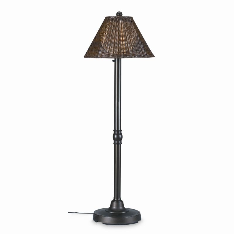 Lighting: Outdoor Floor Lamps: Shangri-la Outdoor Wicker Floor Lamp Walnut