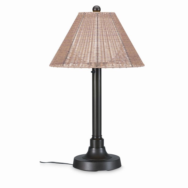 Lighting: Outdoor Table Lamps: Shangri-la Outdoor Wicker Table Lamp Natural